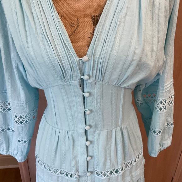 Max Studio Blue Gray Pleated Maxi Dress - Picture 5 of 16